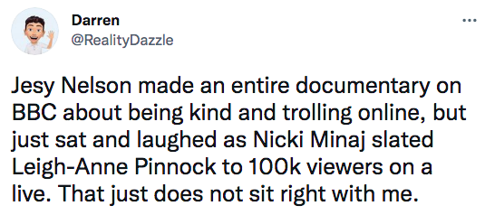 Jesy Nelson and Nicki Minaj Instagram live