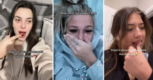 rubbing under tongue TikTok