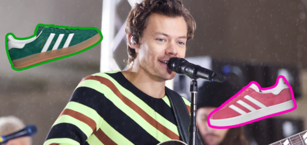 Harry Styles with Adidas 'Satelite Stomper' trainers