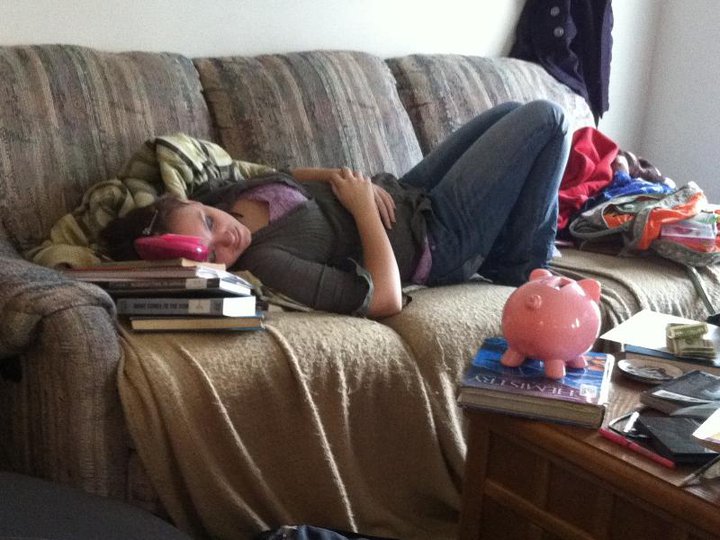After an exhausting day of work, I fell asleep on top of my homework.