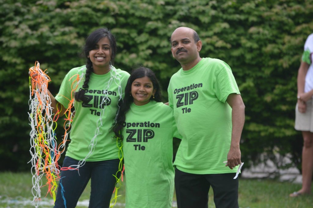 My dad, sister and I at a high school fundraiser