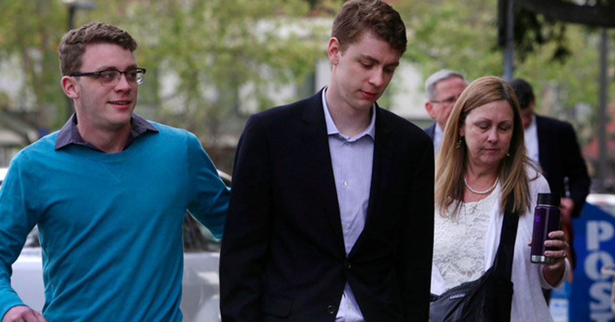 Brock Turner heads into court