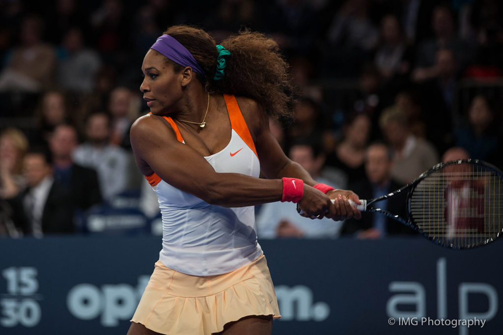 Serena Williams in her natural habitat of being a BADASS; photo by IMG Photography