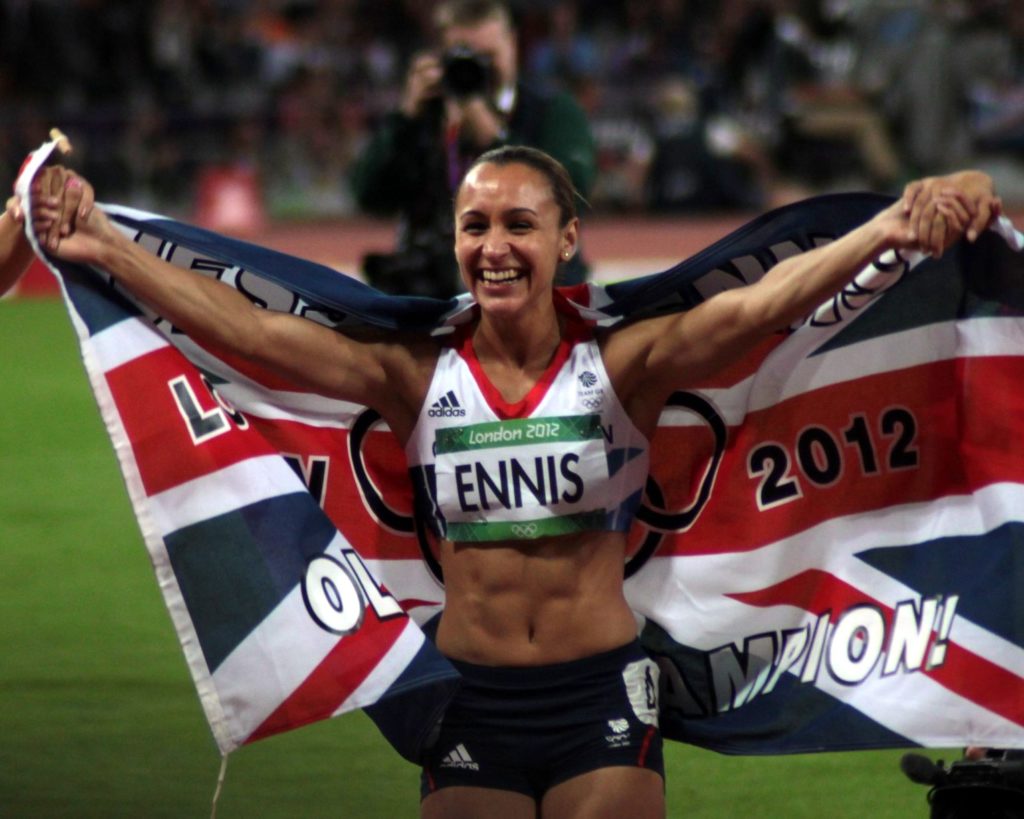 British track and field star Jessica Ennis-Hill proving muscly is the new sexy; photo by Robbie Dale