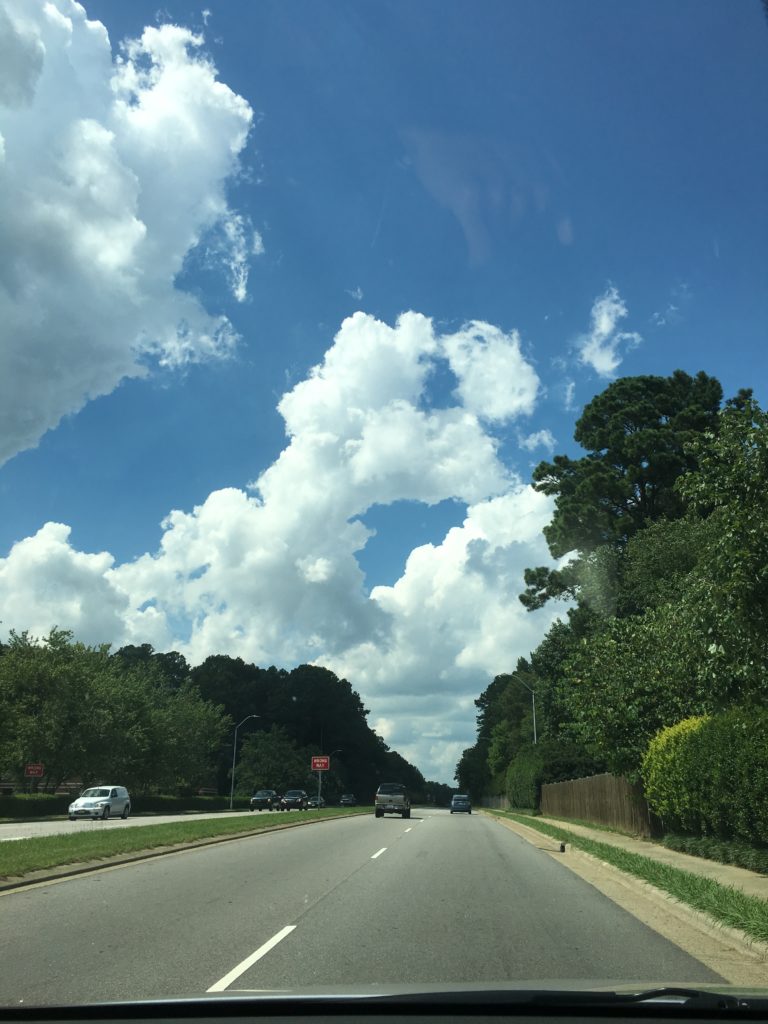 Surprise: As sunny as this North Carolina sky looks, it rains all the time back home.