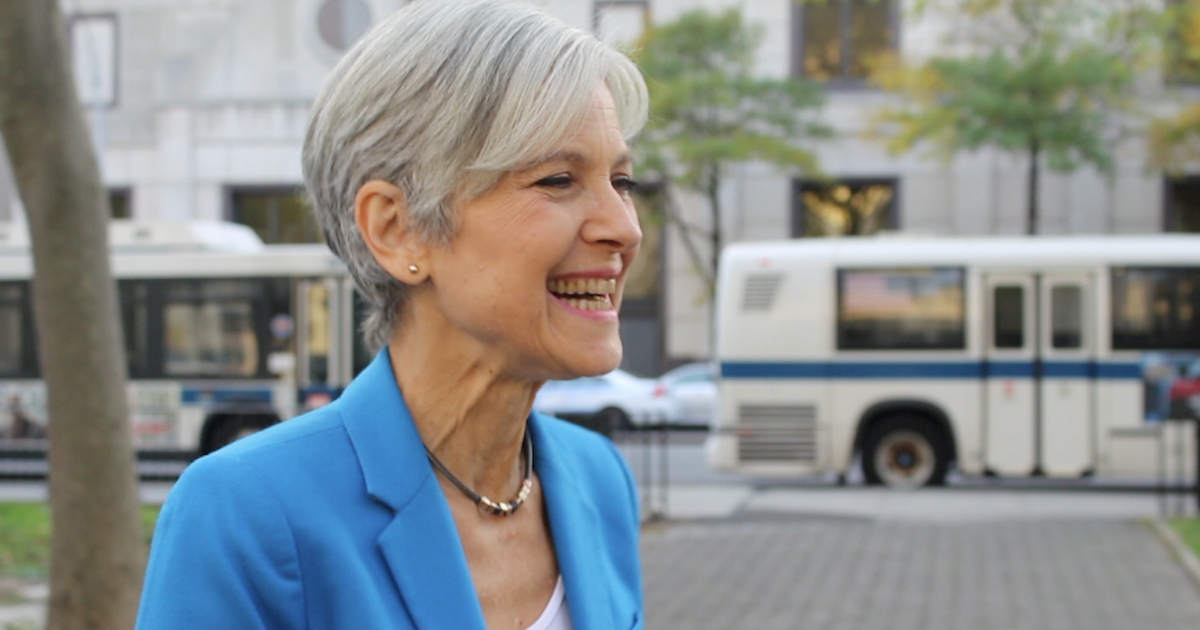 Jill Stein is polling at four percent. But she says she’s staying in