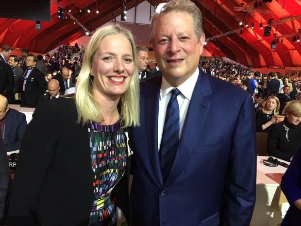 McKenna with Al Gore at Paris climate conference, 2015