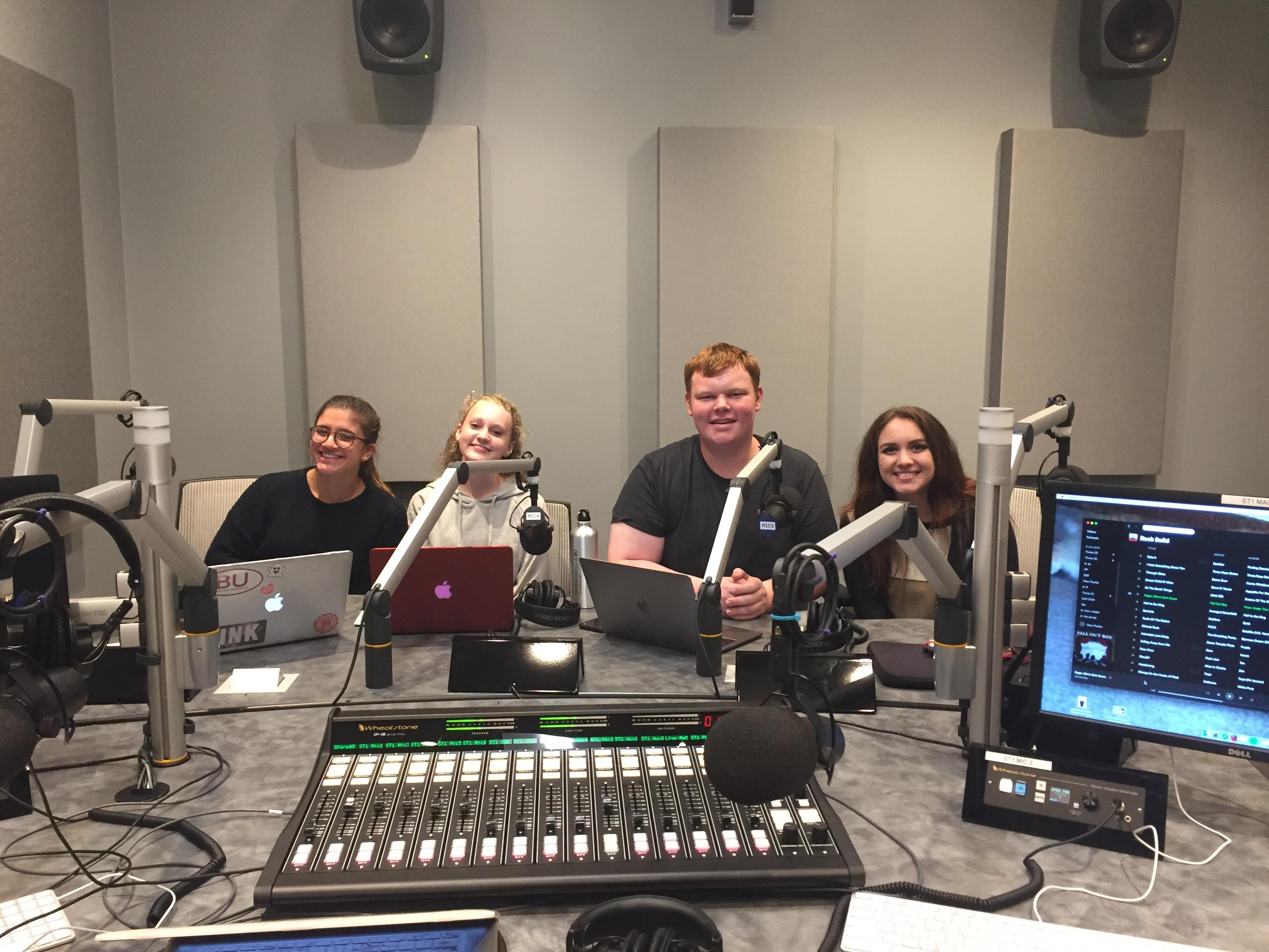 DJs in the new studio. Photo by Rebecca Moszka.