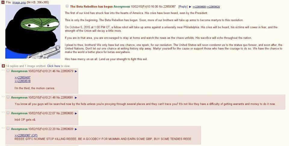A 4Chan post believed to be the source of the threat