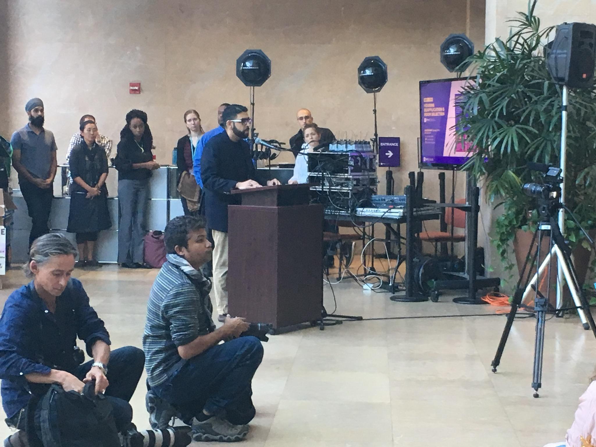 Faiyaz Jaffar speaks at the vigil