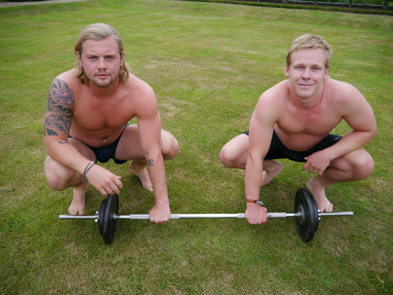 Nude...The boys won't even have underwear for their crossing.