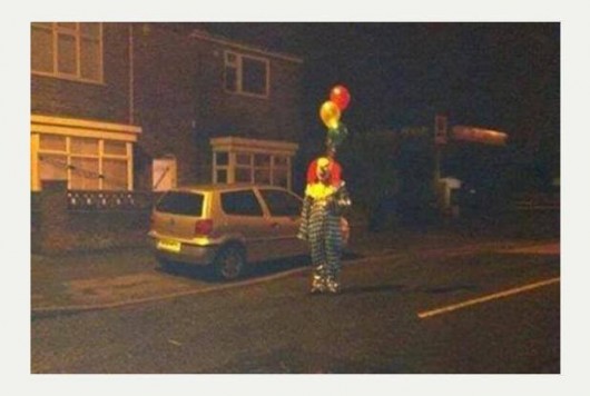 Clown in town in Sheffield