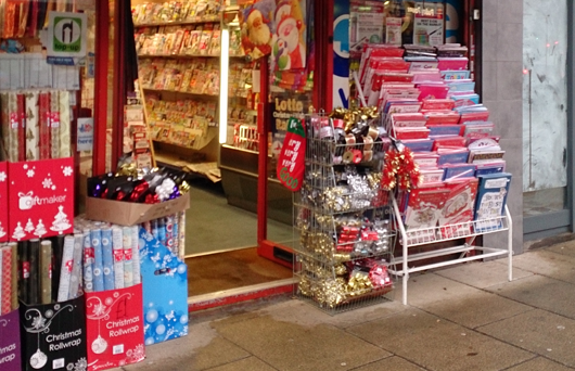 Newsagents selling Christmas stuff - festive lifesavers