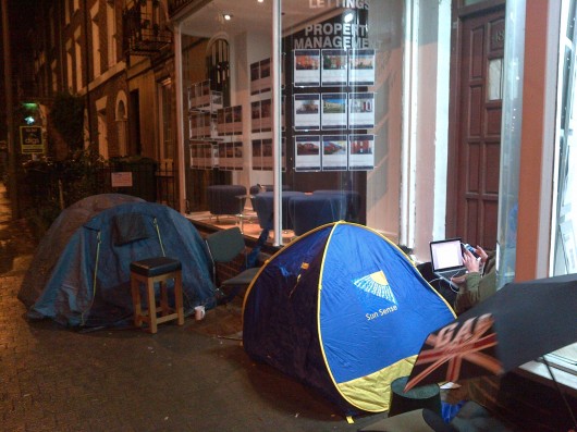 Camping out for first choice of student houses