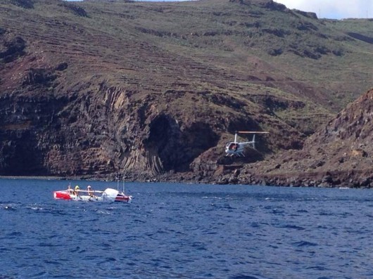 Helicopters like this one are only allowed for taking film and photographs.