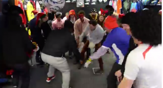 The clip sees Kolo chanting with a group of fans