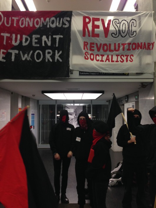 Students protested in solidarity with striking lecturers...