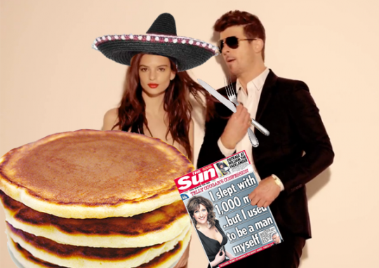 Pick up a copy of The Sun while wearing your sombrero and listening to Tim Westwood playing Blurred Lines