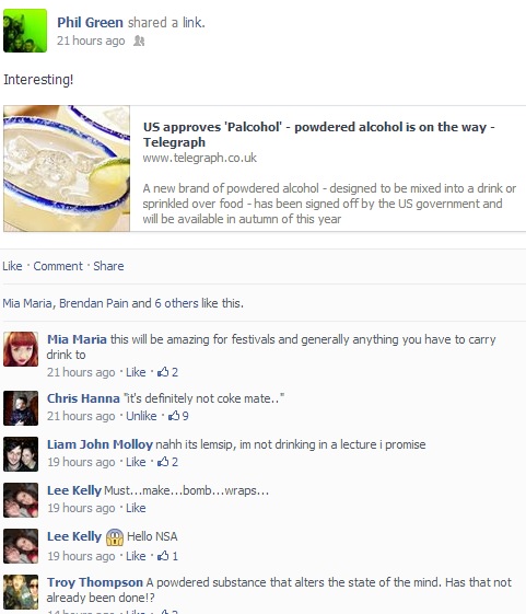 Facebook is pretty excited about Palcohol already