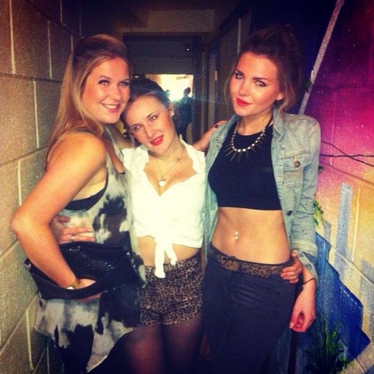 Rachel (centre) before her op