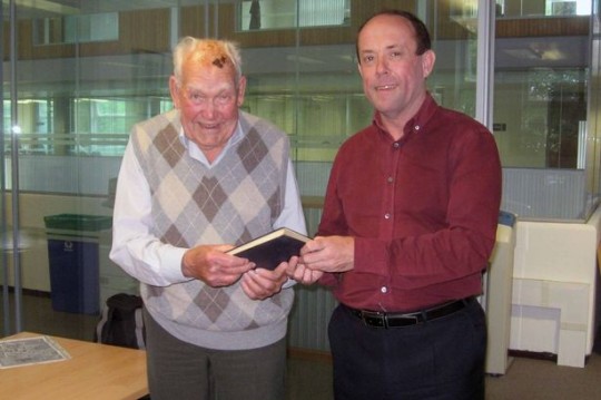 Ron hands over the book on primitive society 61 years late