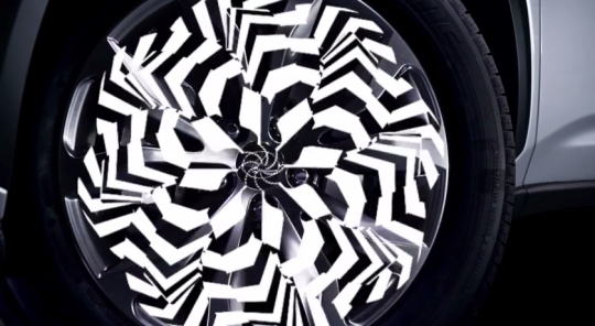 The artists based kaleidoscopic elements off aspects of the Lexus NX's design