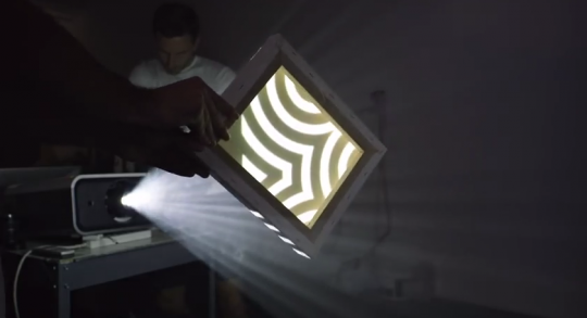 Different surfaces and materials were used for the projections