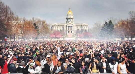 A 420 celebration in Denver, Colorado