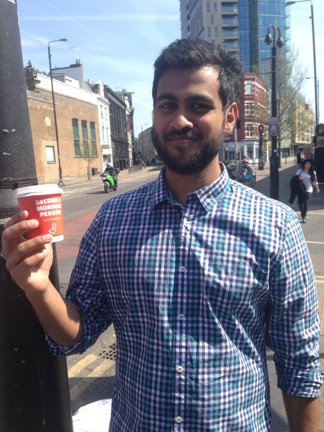 He was giving out free coffee