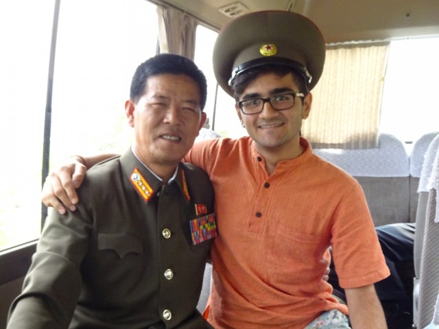 A friendly North Korean Colonel who lent me his hat