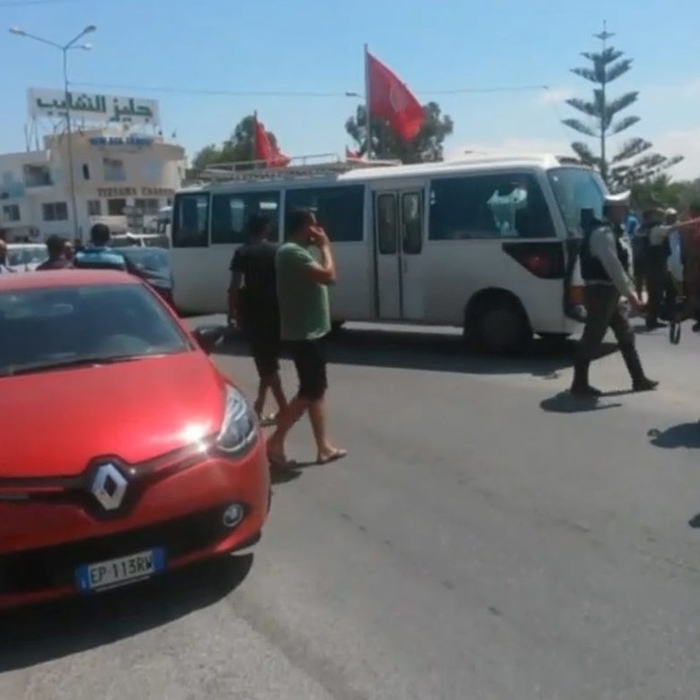 The scene in Sousse in the immediate aftermath of the attack (SWNS)