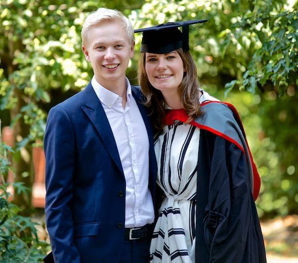 The couple at Charl's graduation