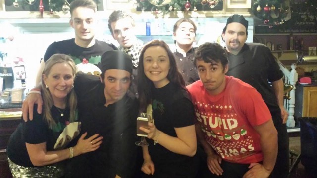 Liam's on the right in that dashing Christmas T-shirt.