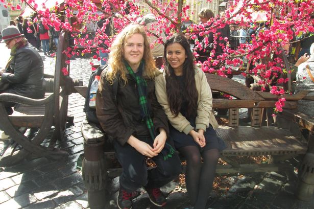 Evan with his girlfriend - courtesy of the M.E.N
