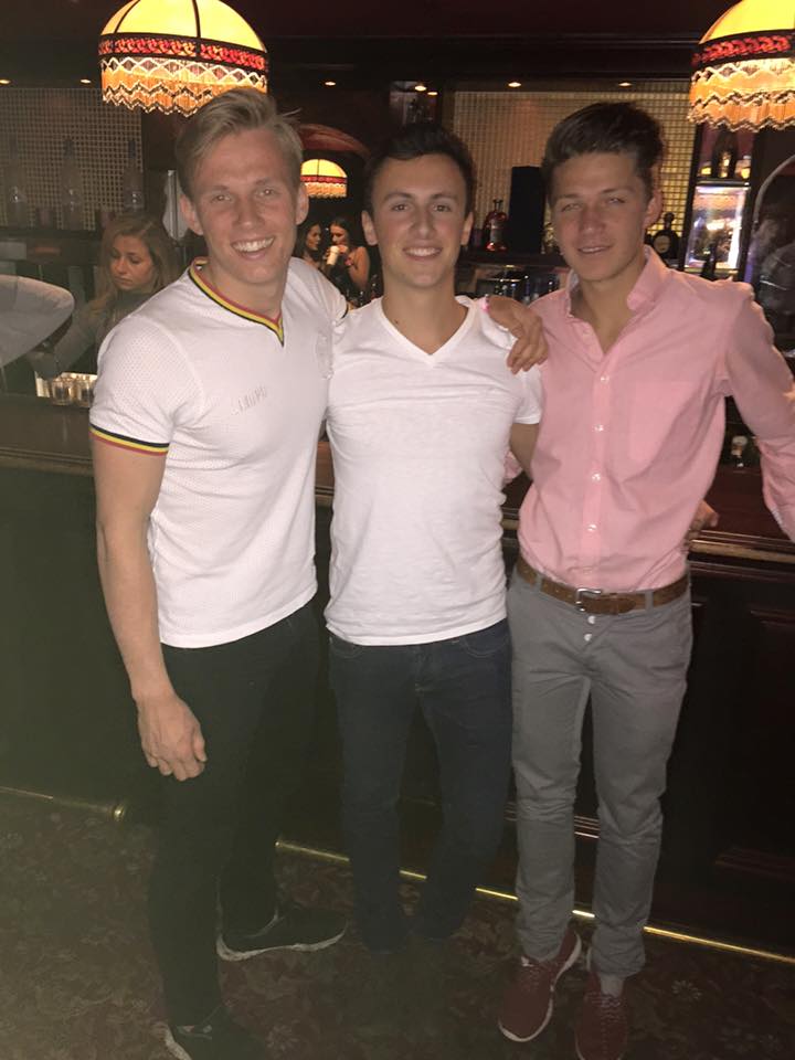 Just a few buddies at the bar