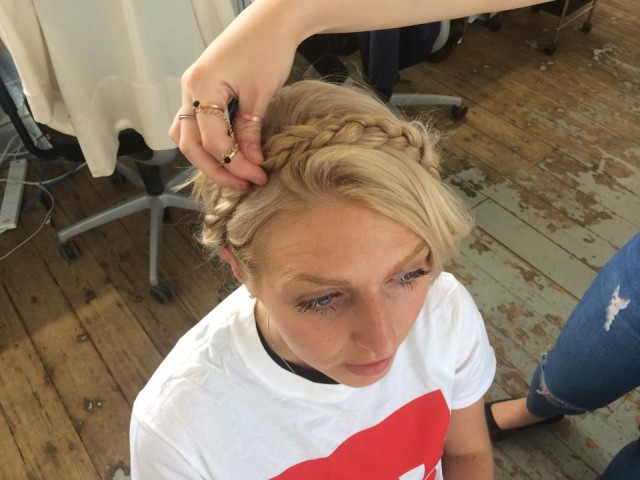 Pin in place using hair pins