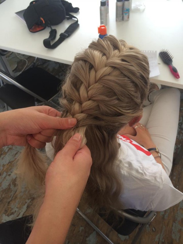 Pull hair in from the sides and underneath until all the hair is in