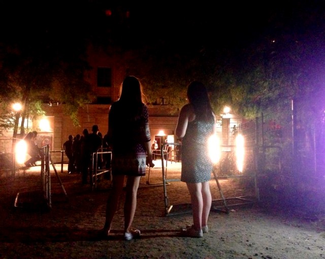 Young clubbers gape at the institution that spurned them