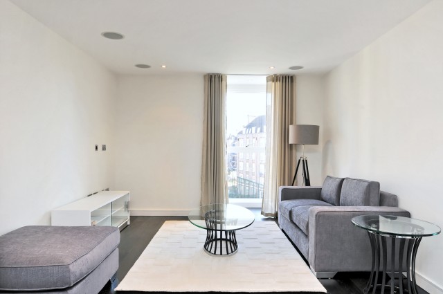 Reception room in a one bedroom property in Moore House (courtesy Knight Frank)