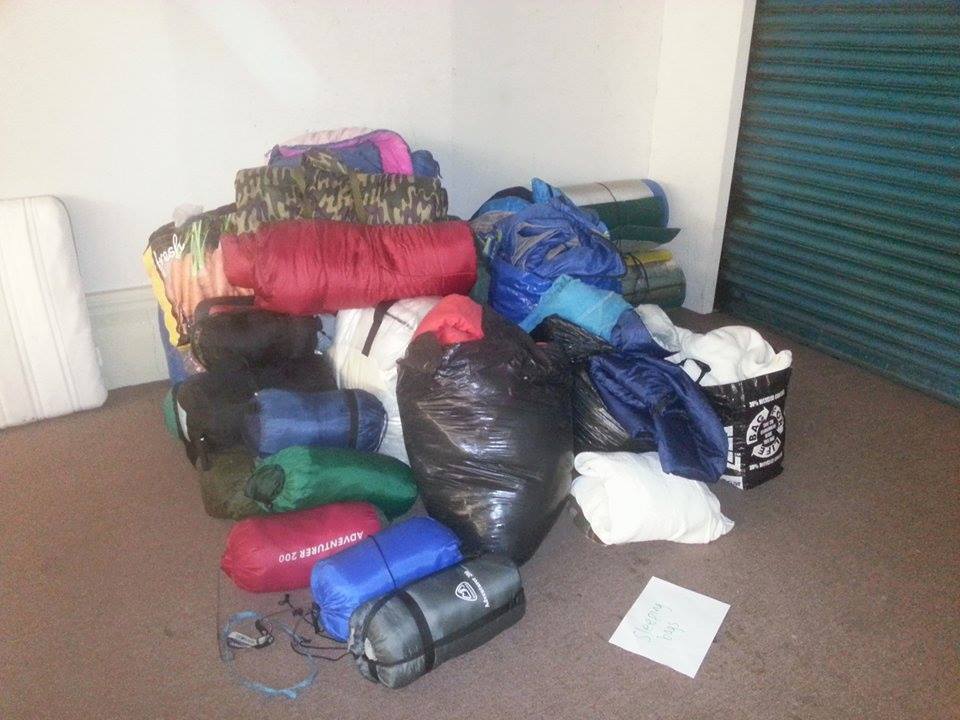 A small sample of the sleeping bags picked up at Leeds Festival