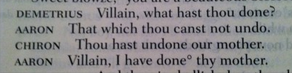 Shakespeare loved a "yer ma" joke