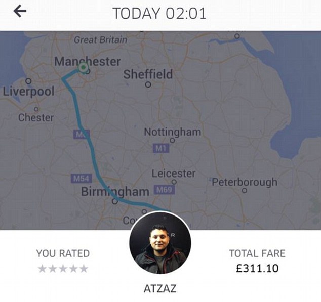 The unnamed student's huge Uber receipt