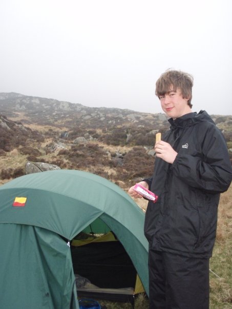 One of Tom's mates with a delicious cereal bar