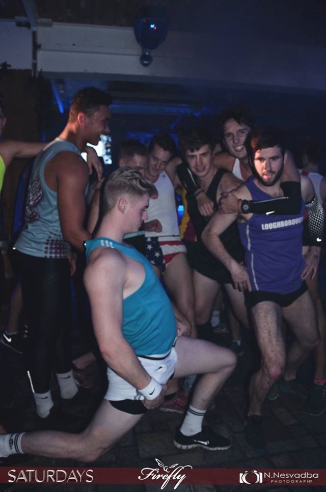 Members of the sports teams on a night out