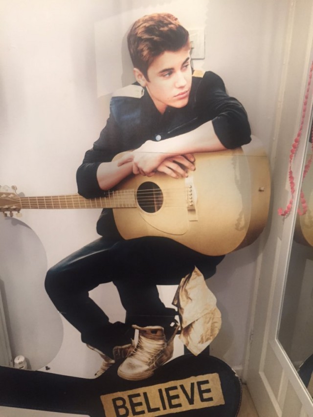 Eloise's life-size cardboard Justin