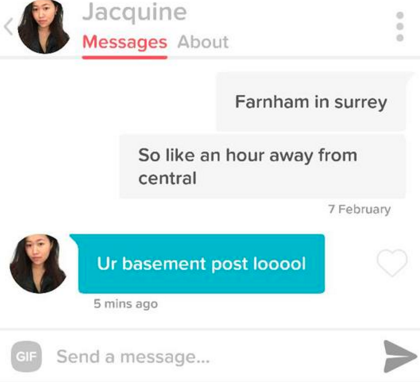 He even got support from girls on Tinder