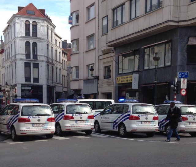 Police cars on the streets of Brussels