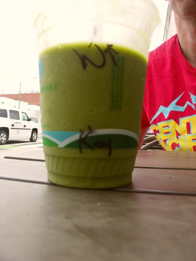 They drink green stuff instead... weird.