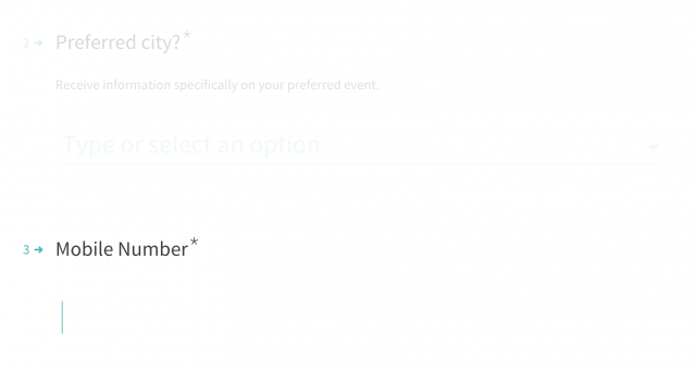 To register your interest, you have to fill in some personal details