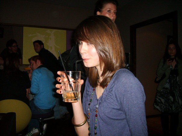 She drinks